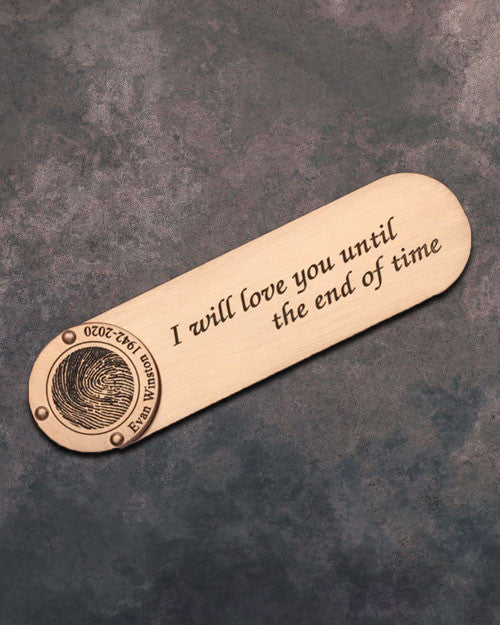 Copper Brushed Thumbprint Bookmark