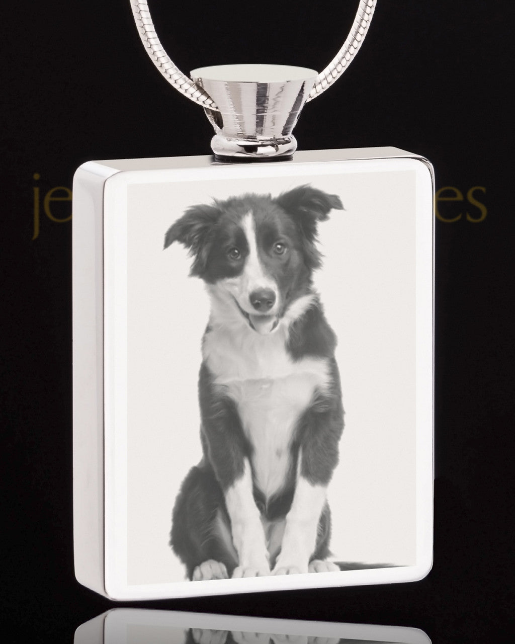 Photo Engraved Rectangle Stainless Steel Pet Cremation Pendant
