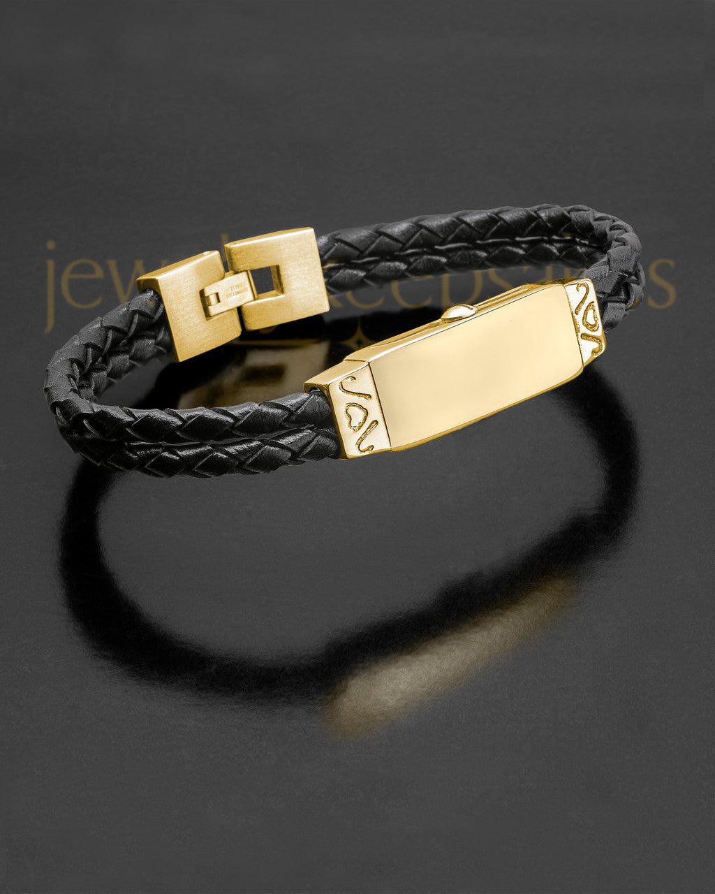 Gold Plated Mens Cremation Bracelet For Ashes With Engraving