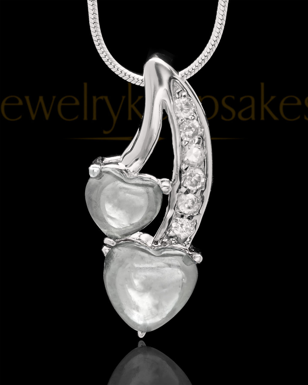 Sterling Silver Clear Treasures of the Heart Cremation Urn Pendant