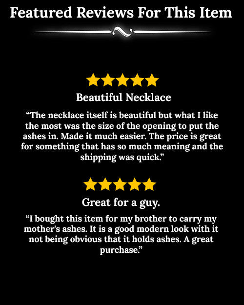 Custom Black Plated Cylinder Urn Necklace for Ashes With Engraving