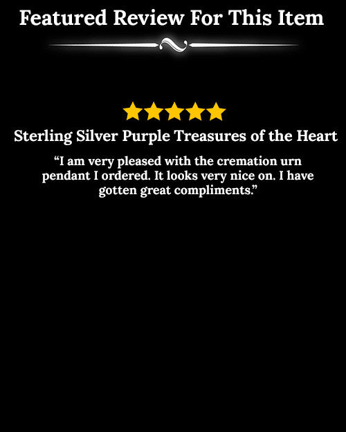 Sterling Silver Purple Treasures of the Heart Cremation Urn Pendant