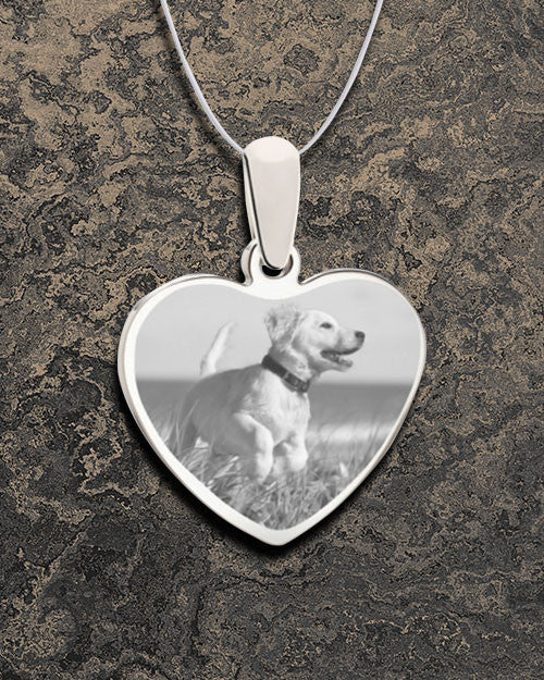 Heart Stainless Pet Reflection Photo Keepsake