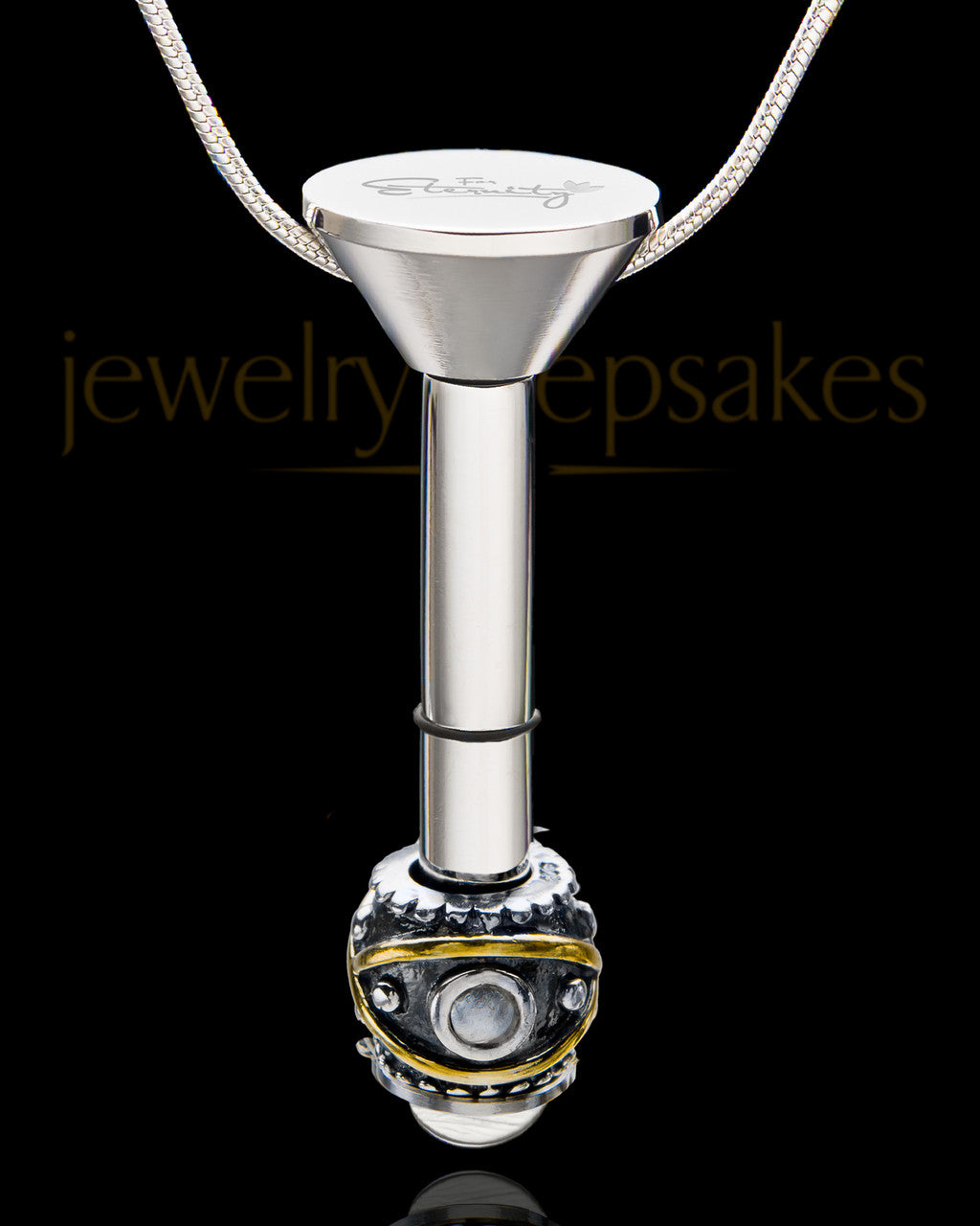Stainless Steel Millenium Cremation Pendant with Steadfast Charm
