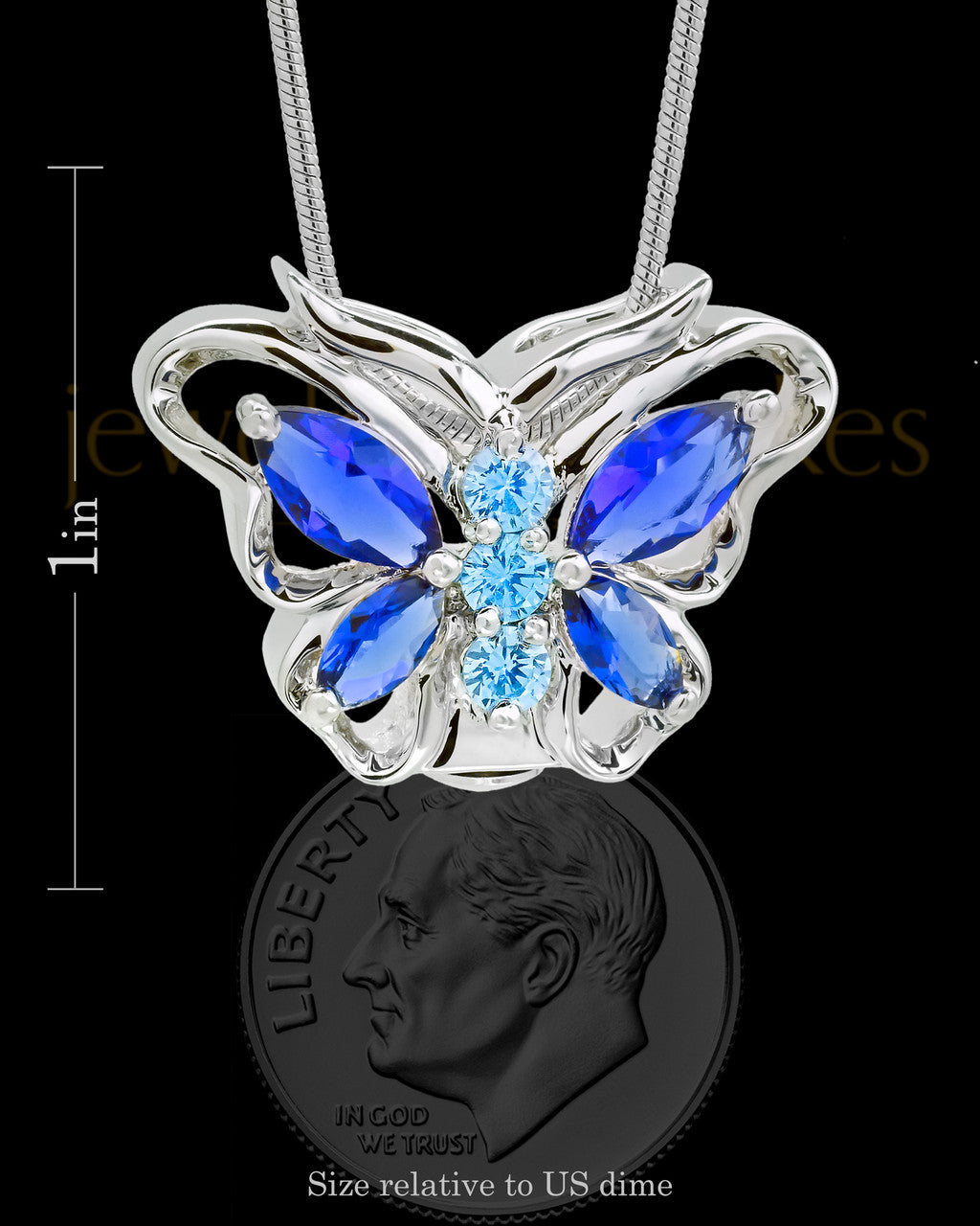 Sterling Silver Bejeweled Butterfly Cremation Pendant