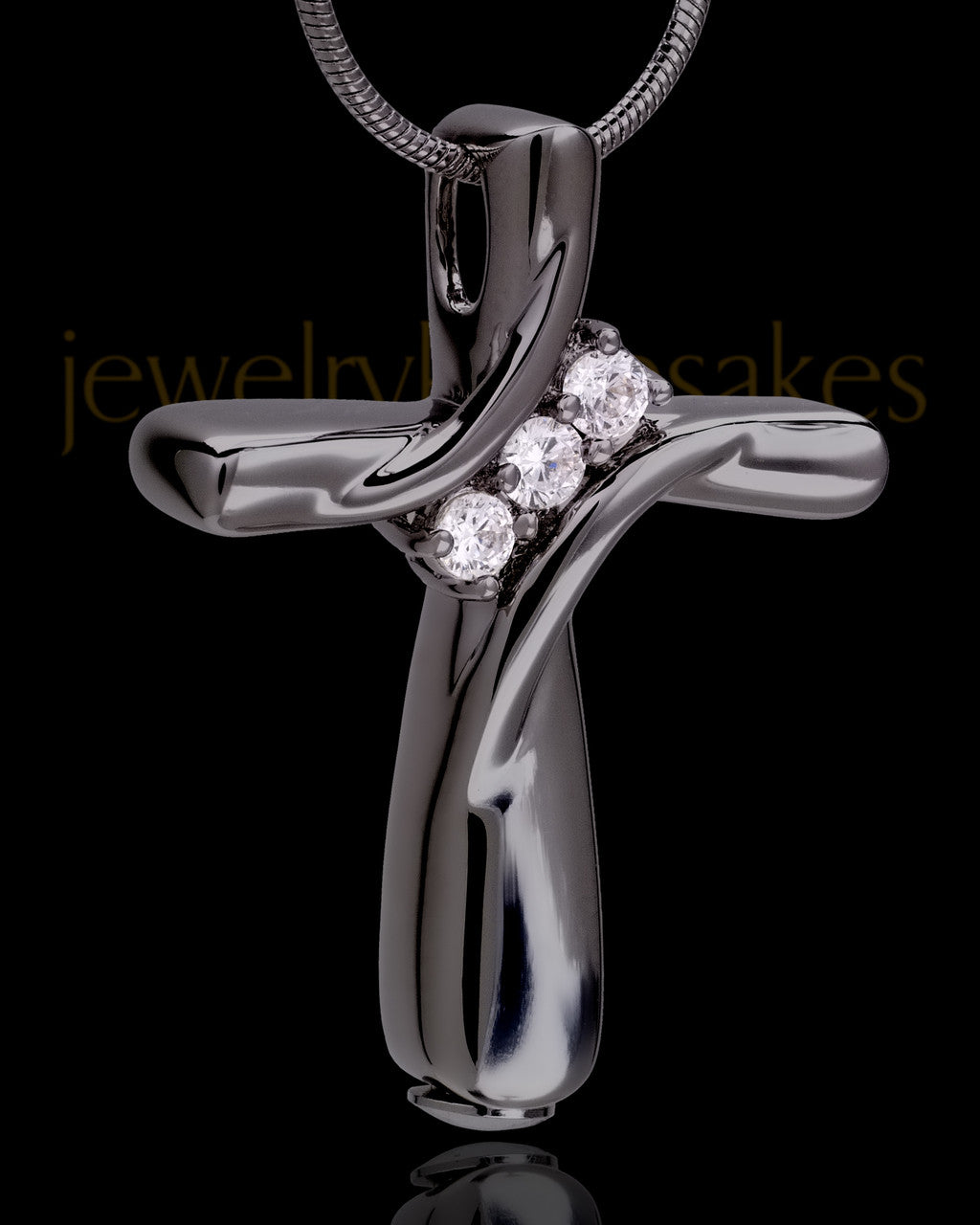 Black Plated Elegant Cross Cremation Pendant
