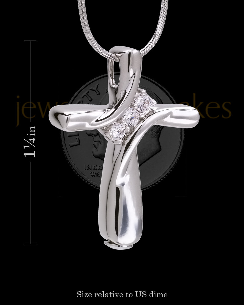 Personalized Cross Cremation Pendant For Ashes Sterling Silver