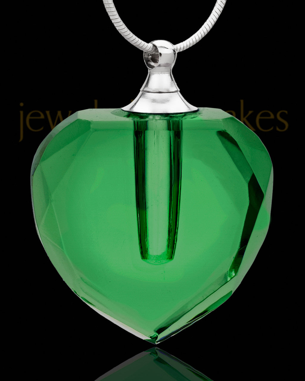 Necklace Urn Green Kind Heart Glass Locket