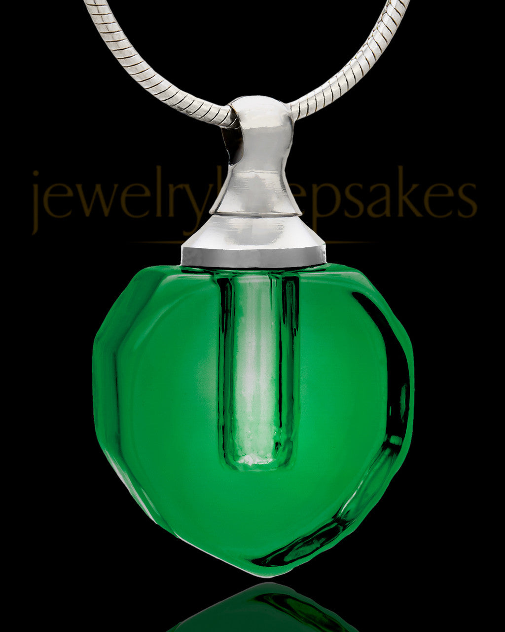 Soft Green Glass Teardrop Cremation Pendant