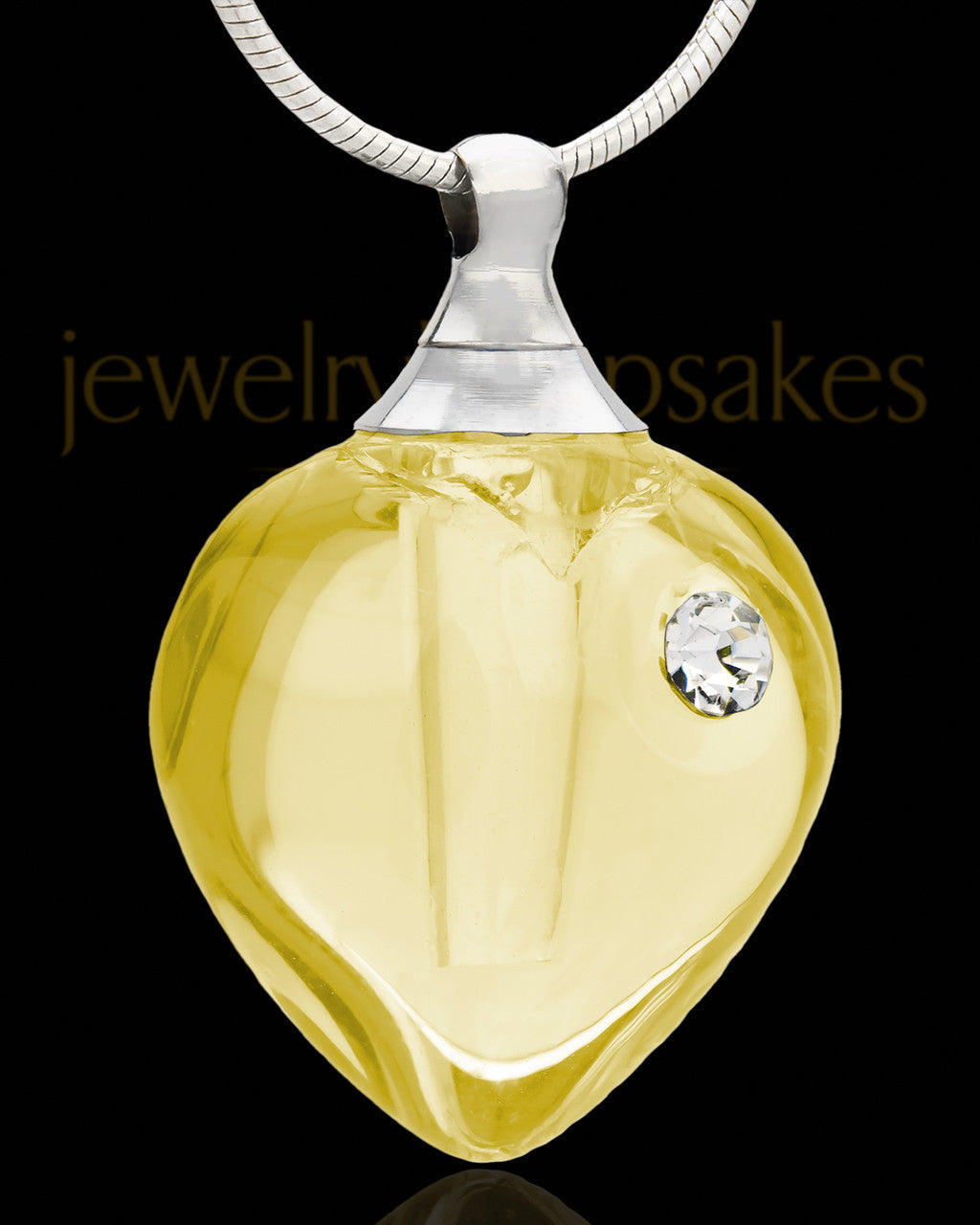 Keepsake Pendant Yellow Magic Heart Glass Locket