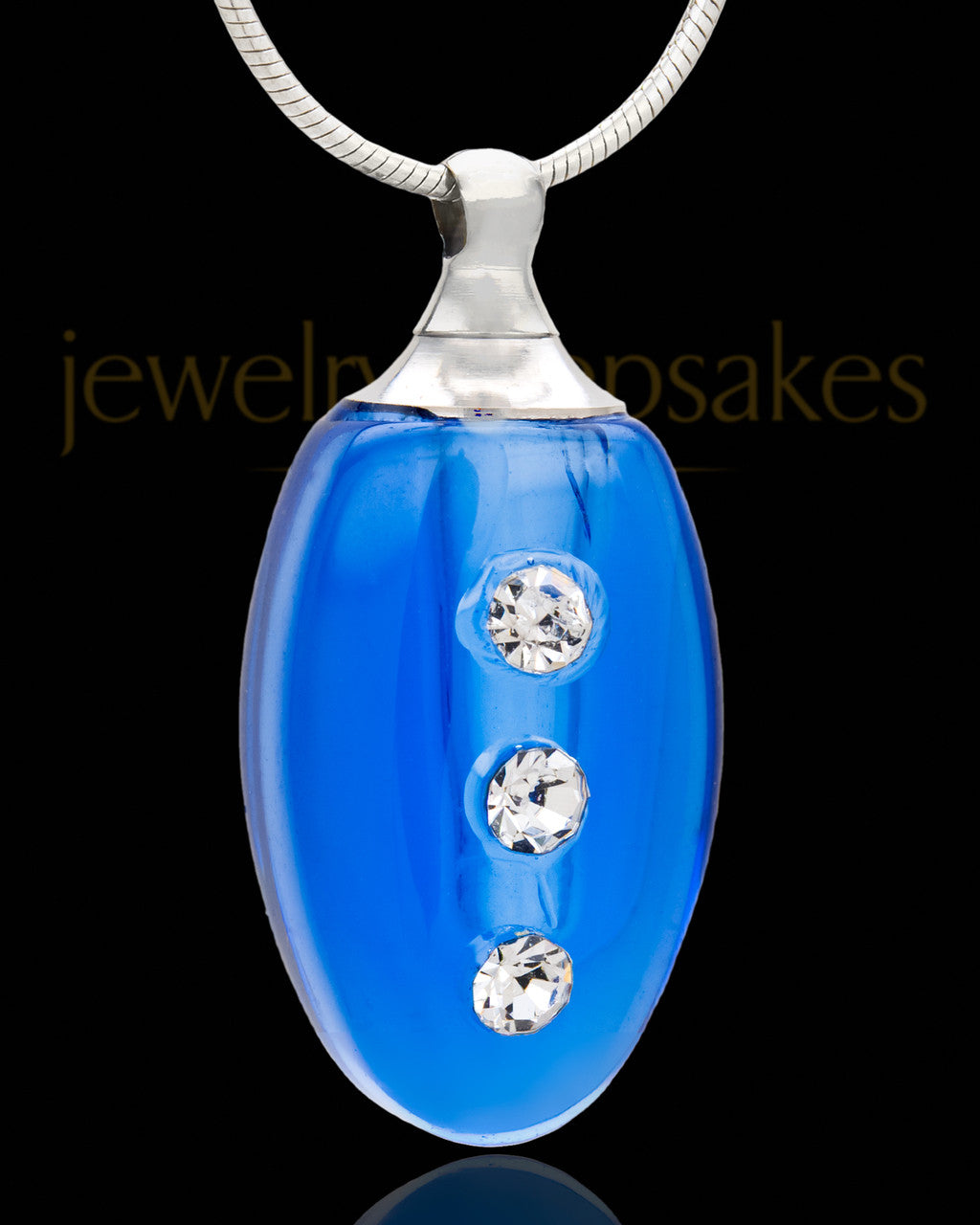 Royal Blue Mystic Glass Teardrop Pendant