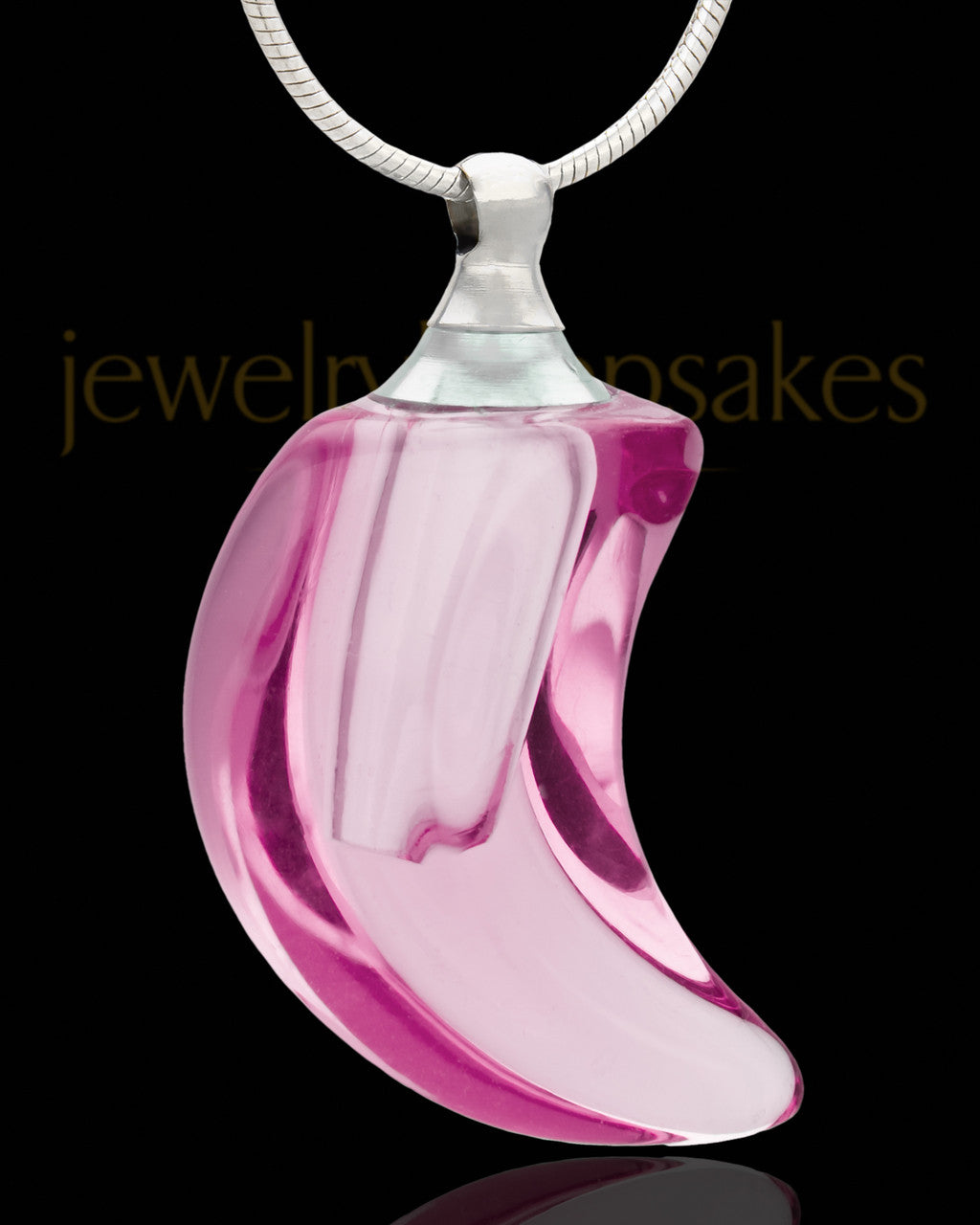 Ash Jewelry Pink Crescent Glass Locket