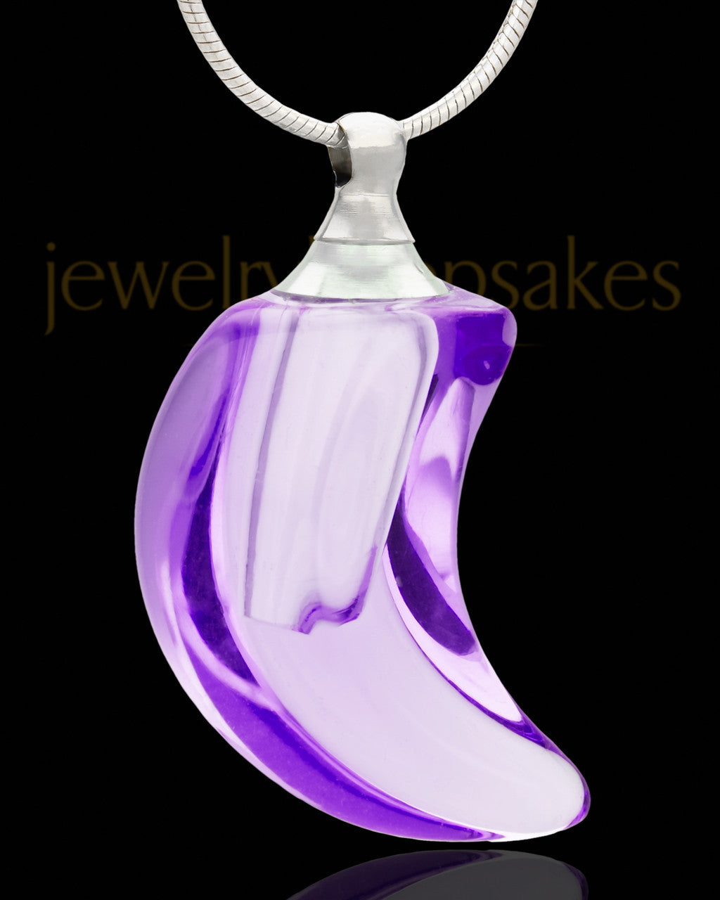 Ash Jewelry Lavender Crescent Glass Locket