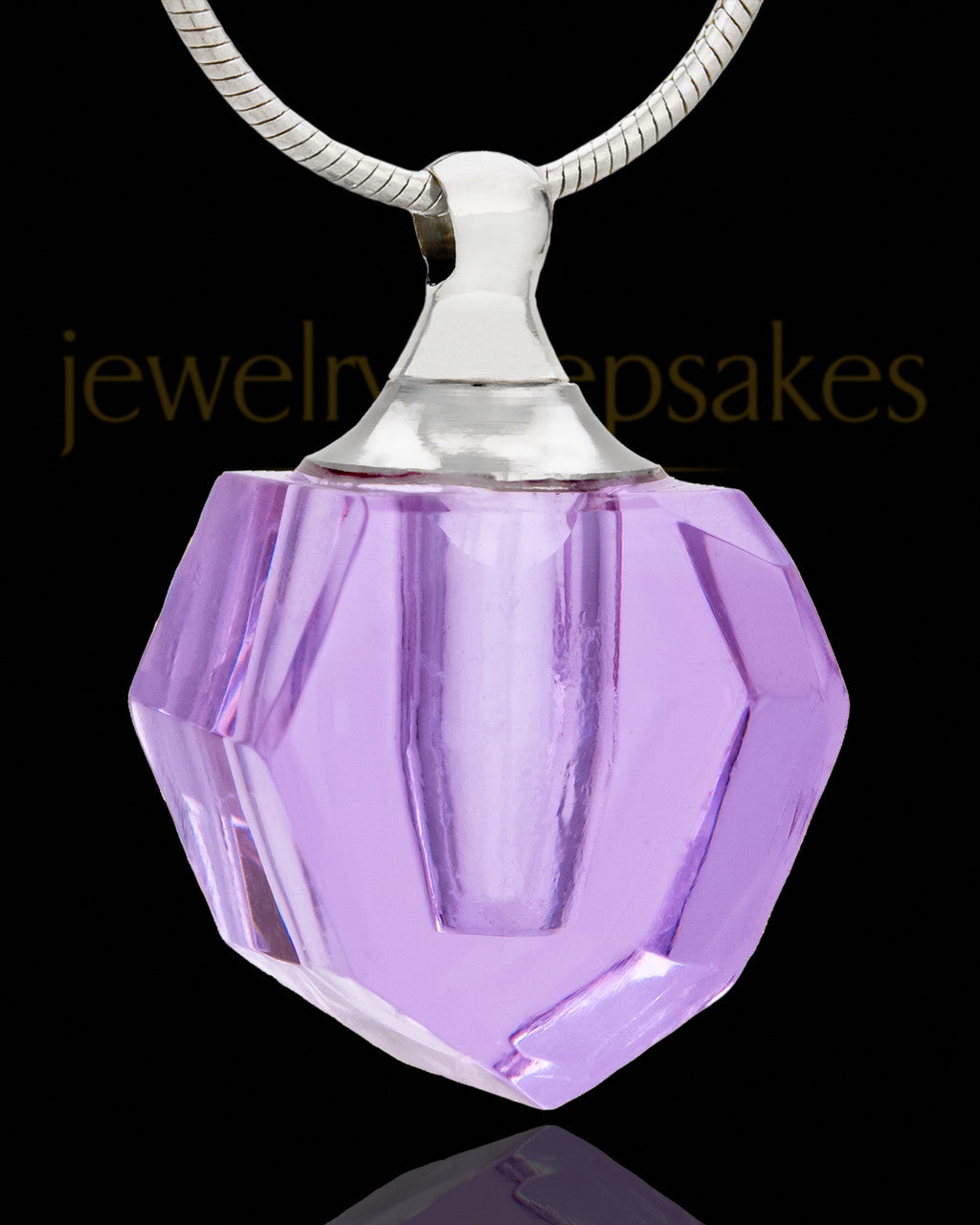 Urn Pendant Lavender Petite Teardrop Glass Locket