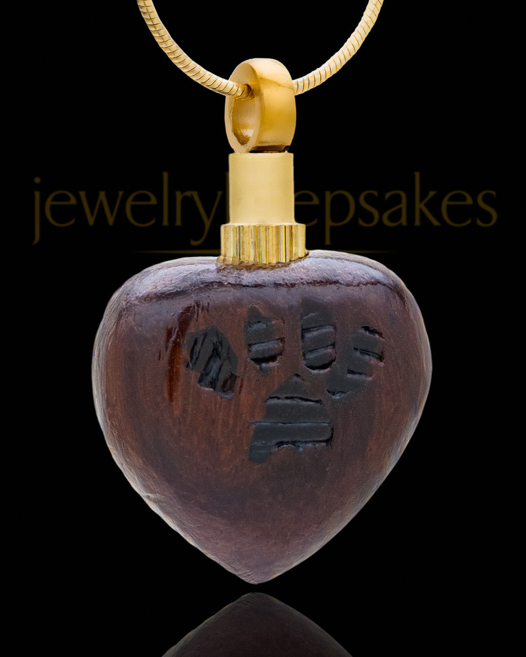 Memorial Locket Wood Pawed Heart - Eternity Collection