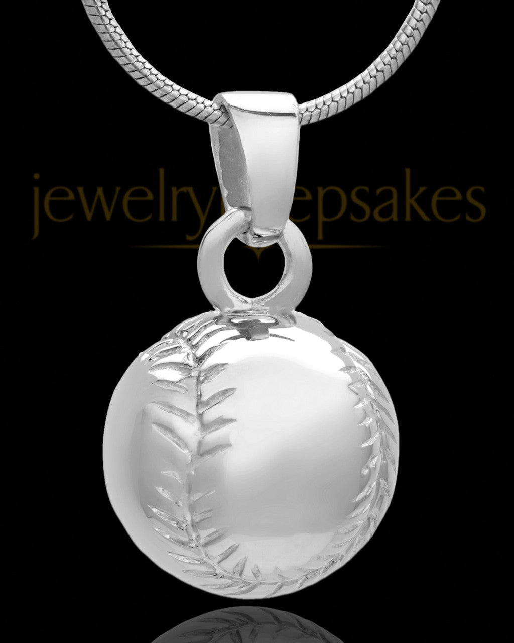 Necklace Urn Sterling Silver Baseball