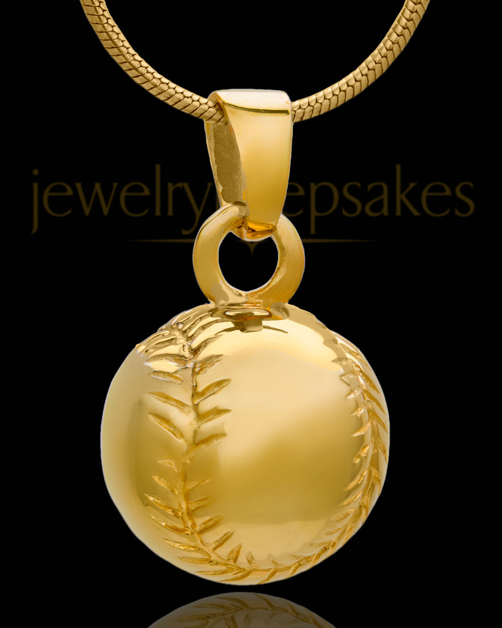 Baseball Urn Pendant in 14 Karat Yellow Gold