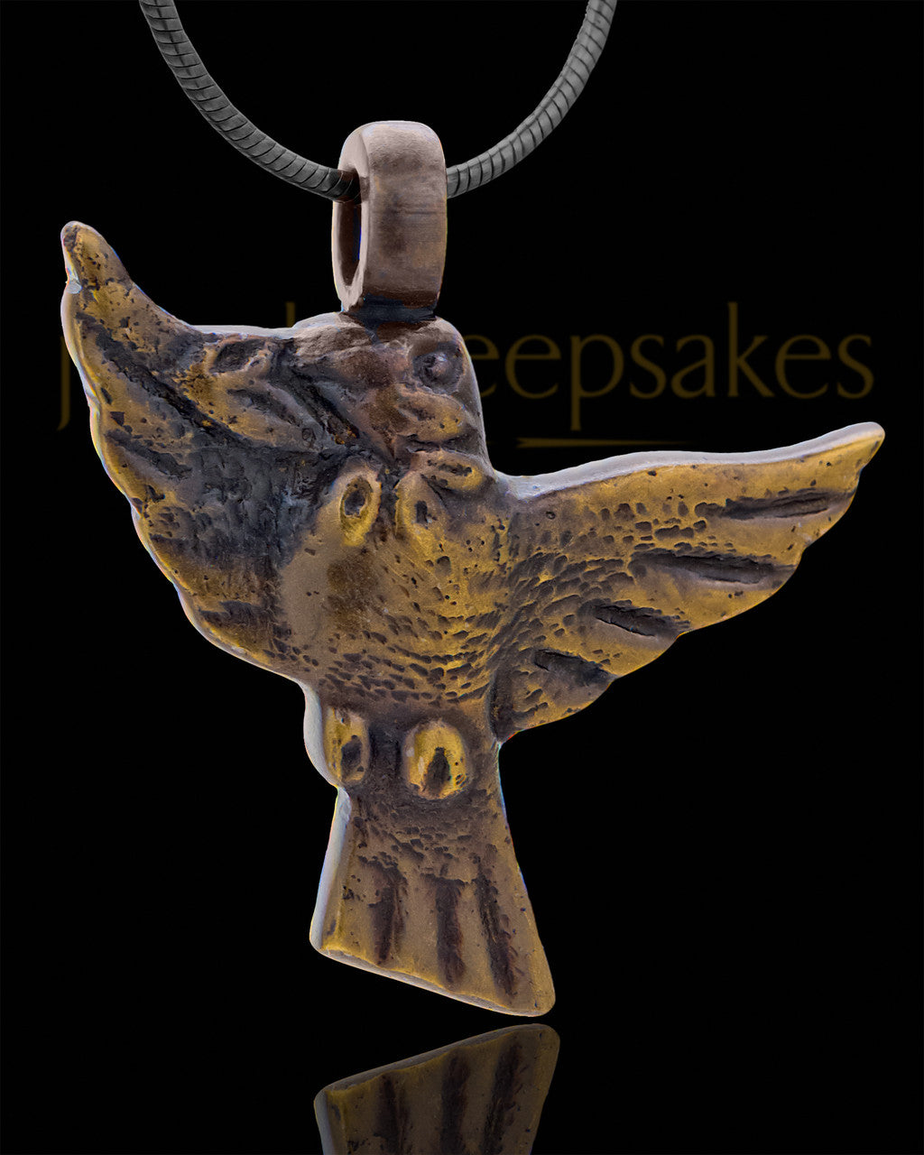 Ash Pendant Brass Bird of Night Keepsake