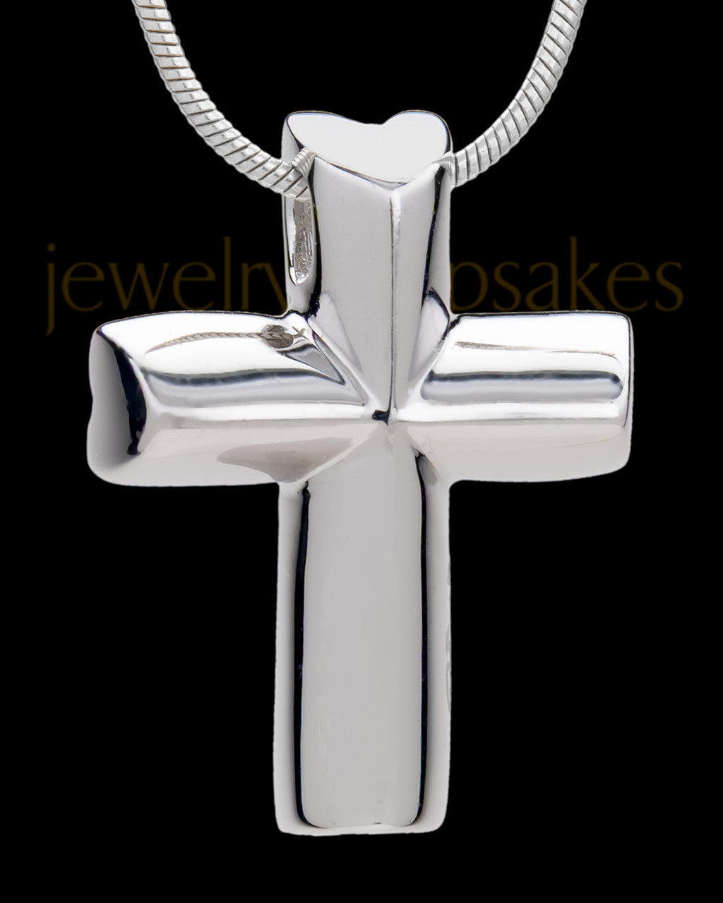 Sterling Silver Compact Cross Cremation Urn Pendant
