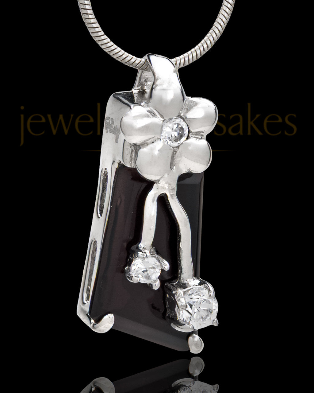 Silver Plated Blooming Memories Cremation Urn Pendant