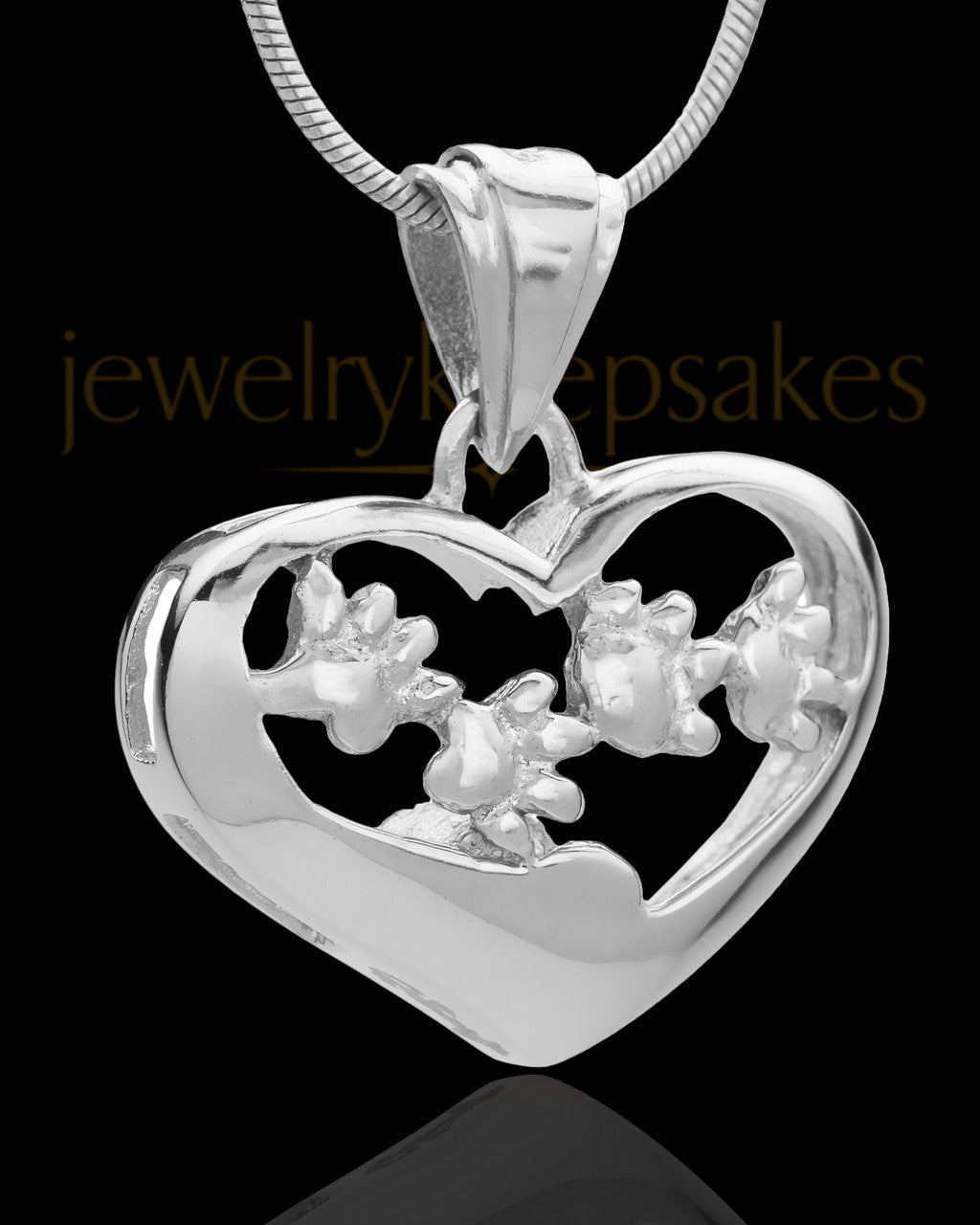 Silver Plated Lighthearted Pet Cremation Urn Pendant