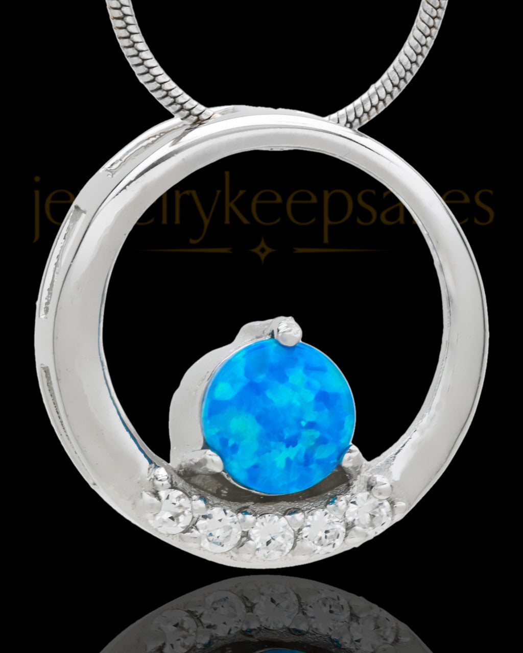 Silver Plated Obedient Round Cremation Urn Pendant