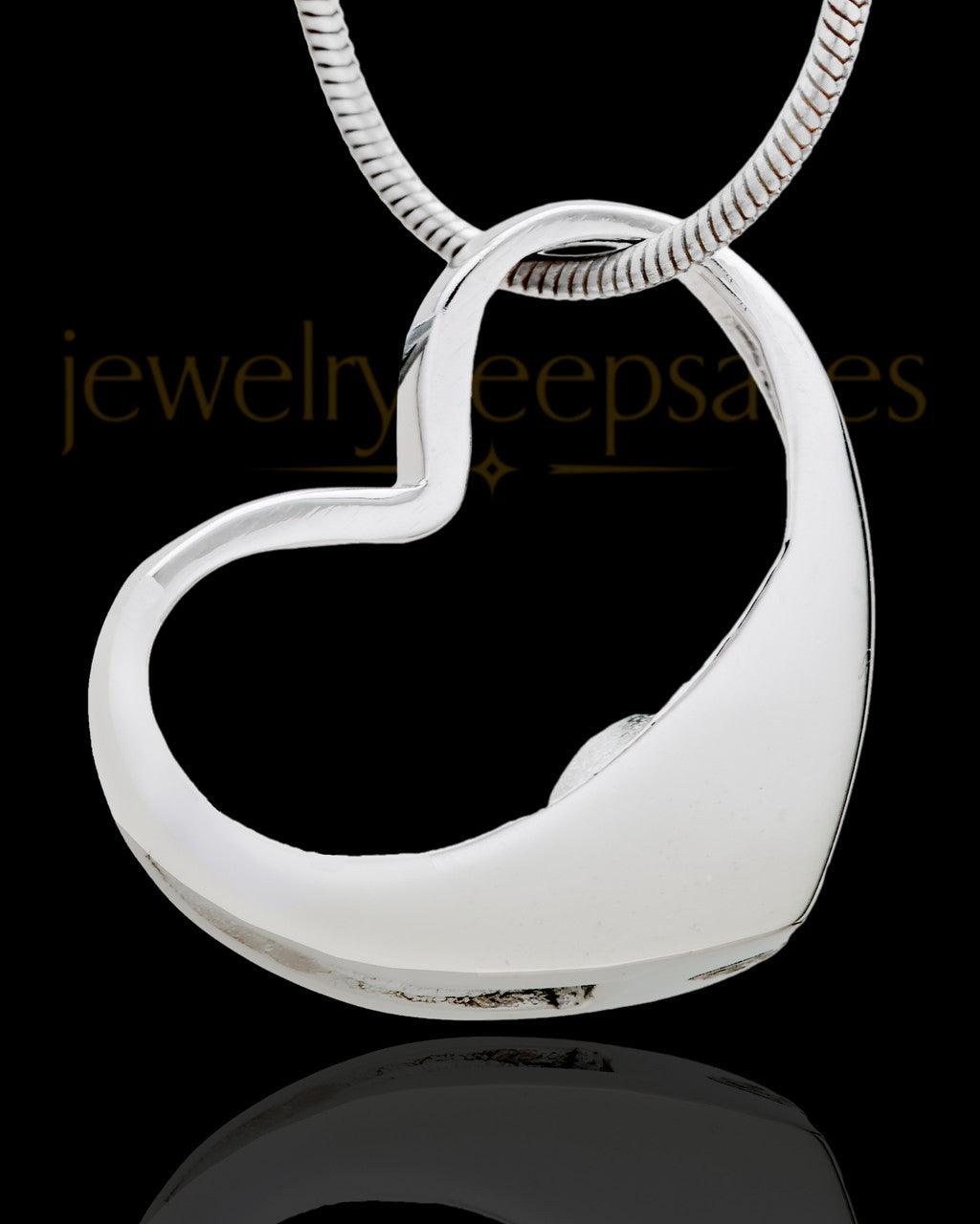 Silver Plated Open Heart Cremation Urn Pendant