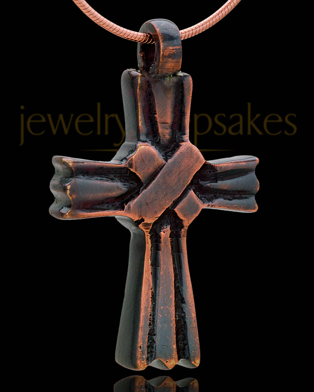 Copper Hallmark Cross Cremation Pendant