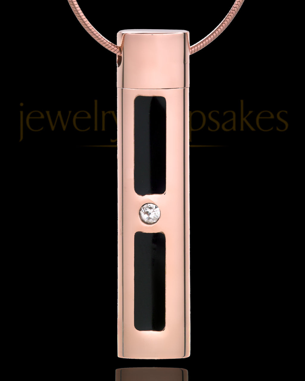 Rose Gold Plated Necklace Urn Soulful Cylinder - Eternity Collection