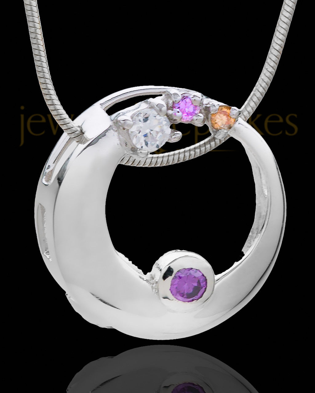 Silver Plated Premiere Round Cremation Urn Pendant