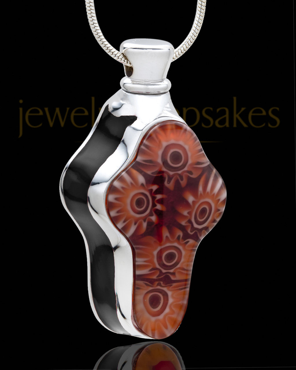 Silver Plated Thankful Cross Cremation Urn Pendant