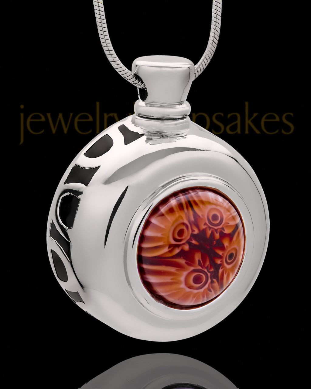Silver Plated Adorable Round Cremation Urn Pendant