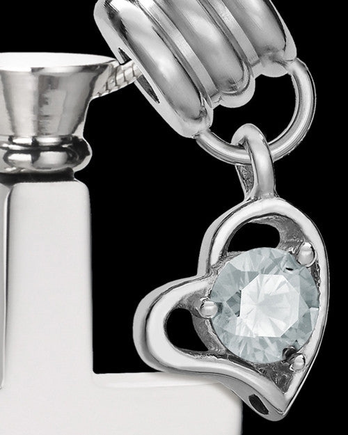 Stainless Cremains Locket April Memorable Cross - Eternity Collection