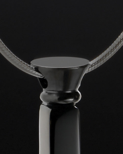 Black Plated Cross Locket For Ashes Necklace With Engraving