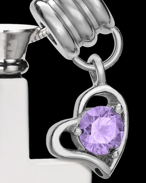 Stainless Cremains Locket June Memorable Cross - Eternity Collection