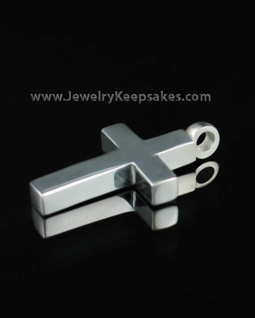 Cremains Keepsake Memorable Stainless Cross Keychain - Eternity Collection