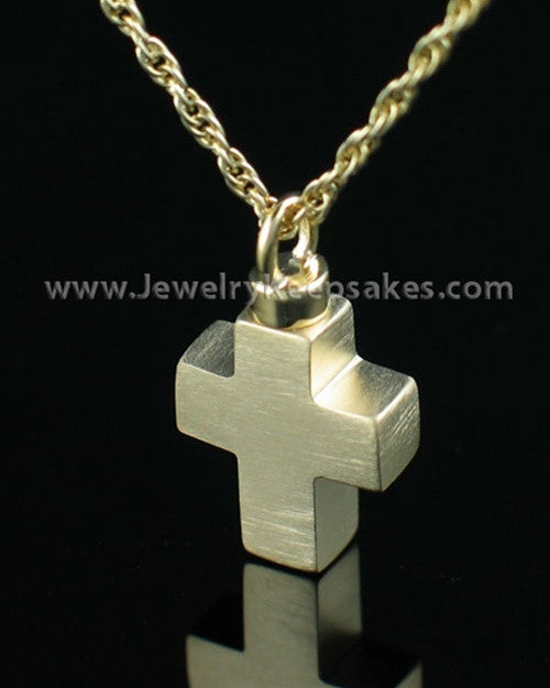 Cremation Charm Gold Plated Mini Cross