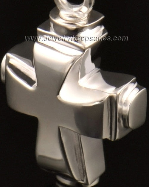 Memorial Necklace 14k White Gold Classic Cross