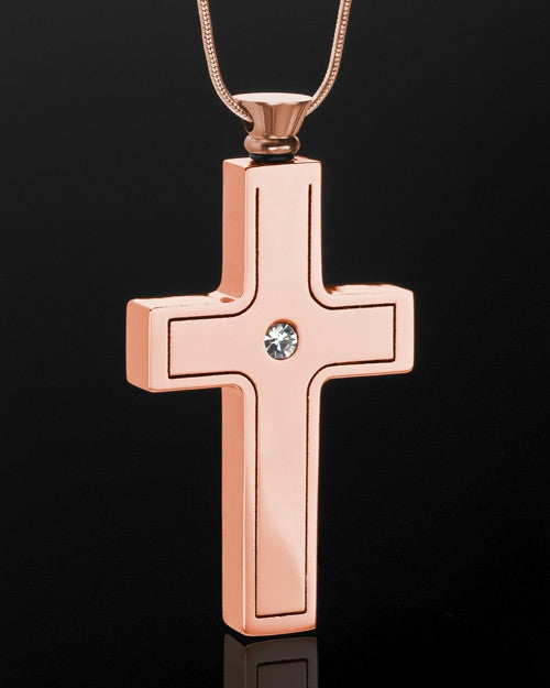 Rose Gold Plated Jewelry Urn Truthful Cross