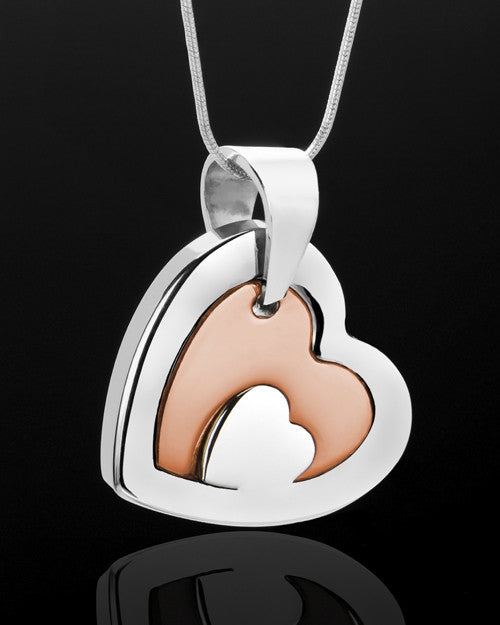 Stainless Steel and Rose Gold Candid Heart Keepsake