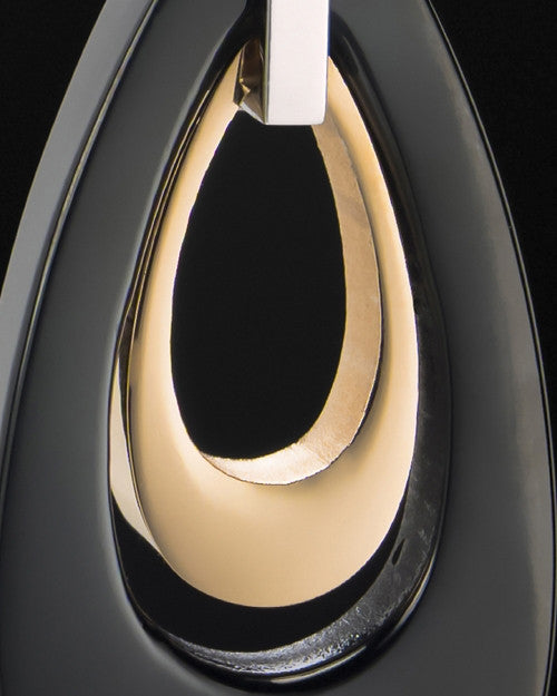 Stainless Elegant Ebony Teardrop Cremation Keepsake