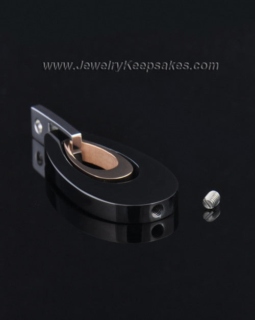 Stainless Elegant Ebony Teardrop Cremation Keepsake