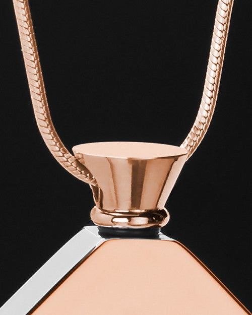 Stainless Rose Gold Beloved Diamond Cremation Keepsake