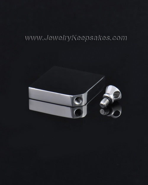 Stainless Black Beloved Diamond Cremation Keepsake