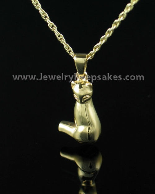 Pet Jewelry Urn Cat - Gold Plated
