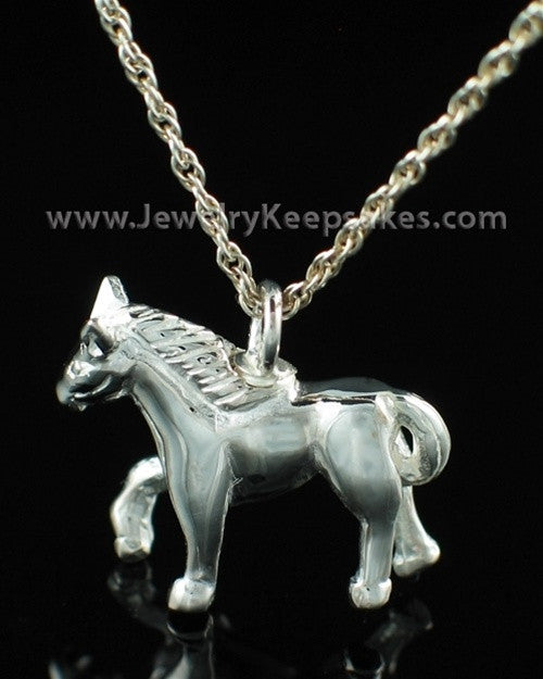 Cremation Pet Locket Sterling Silver Horse