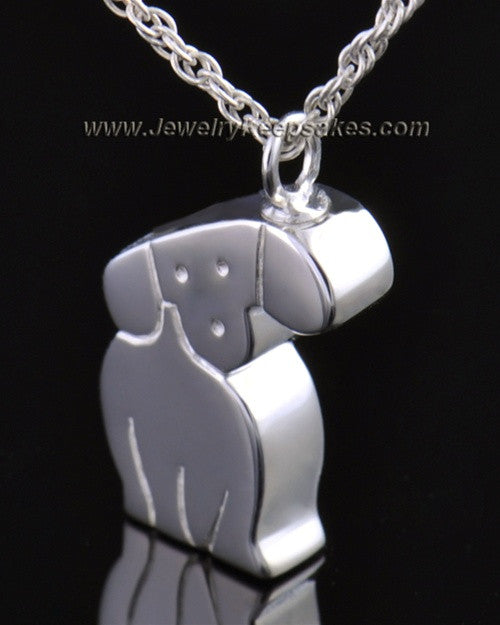 14k White Gold Cremation Urn Pet Necklace Best Friend Dog