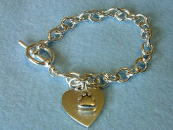 Sterling Silver Cremains Pet Jewelry Charm Bracelet - Dog
