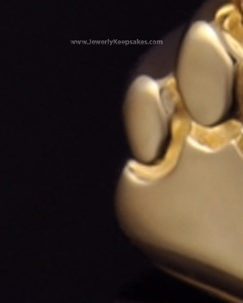 Pet Memorial Jewelry Gold Plated Paw