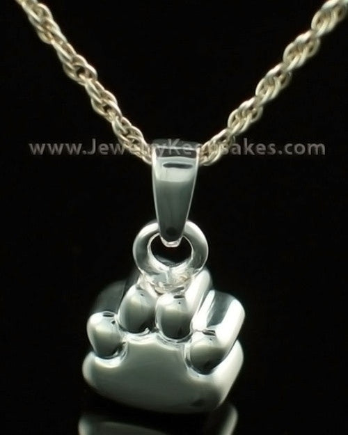 Pet Memorial Jewelry 14K White Gold Paw